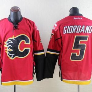 Flames #5 Mark Giordano Red Stitched Jersey