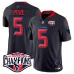 Houston Texans #5 Jalen Pitre Navy 2nd Alternate F.U.S.E. 2024 AFC South Division Champions Vapor Limited Stitched Jersey