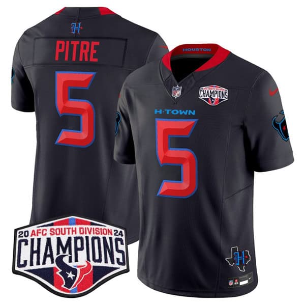 Houston Texans #5 Jalen Pitre Navy 2nd Alternate F.U.S.E. 2024 AFC South Division Champions Vapor Limited Stitched Jersey