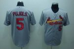 Cardinals #5 Albert Pujols Stitched Grey Jersey