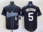 Los Angeles Dodgers #5 Freddie Freeman Black Cool Base With Patch Stitched Jersey