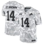 Detroit Lions #14 Amon-Ra St. Brown Arctic Camo 2024 F.U.S.E. Salute To Service Limited Stitched Jersey