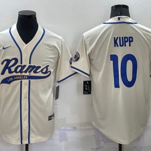 Los Angeles Rams #10 Cooper Kupp Bone Cool Base Stitched Baseball Jersey