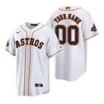 Houston Astros Customized Custom White Gold 2022 World Series Champions Stitched Baseball Jersey