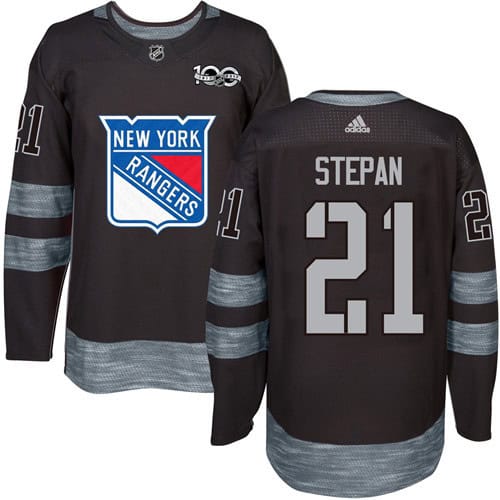 Rangers #21 Derek Stepan Black 1917-2017 100th Anniversary Stitched Jersey