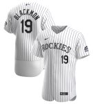 Colorado Rockies #19 Charlie Blackmon White Flex Base Stitched Jersey