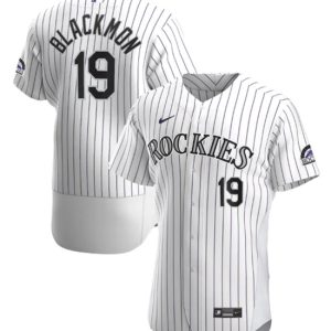 Colorado Rockies #19 Charlie Blackmon White Flex Base Stitched Jersey