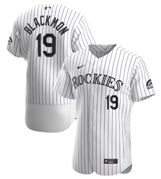 Colorado Rockies #19 Charlie Blackmon White Flex Base Stitched Jersey