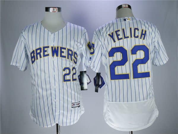 Milwaukee Brewers #22 Christian Yelich White Flexbase Stitched Jersey