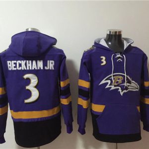 Baltimore Ravens #3 Odell Beckham Jr. Ageless Must-Have Lace-Up Pullover Hoodie