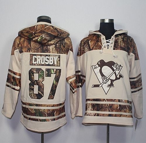 Penguins #87 Sidney Crosby Cream Camo Stitched Jersey