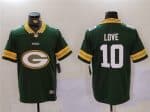 Green Bay Packers #10 Jordan Love Green Big Logo Vapor Limited Stitched Jersey