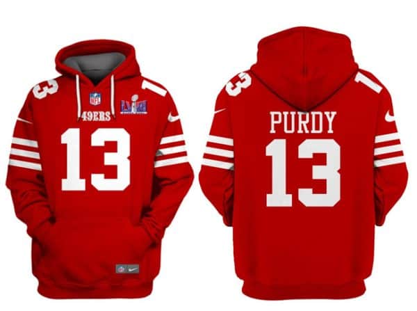 San Francisco 49ers Custom Red Super Bowl LVIII Alternate Pullover Hoodie