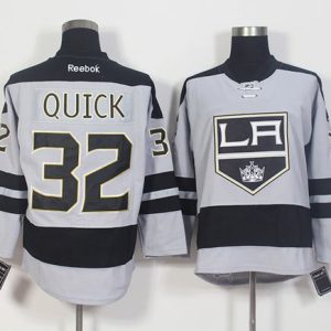 Kings #32 Jonathan Quick Gray Alternate Stitched Jersey