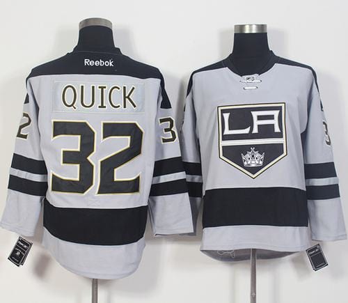 Kings #32 Jonathan Quick Gray Alternate Stitched Jersey