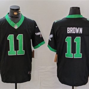 Philadelphia Eagles #11 A. J. Brown Black F.U.S.E. Vapor Untouchable Stitched Jersey