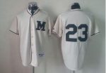 Brewers #23 Rickie Weeks Cream 1913 Turn Back The Clock Stitched Jersey