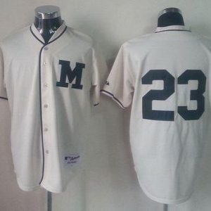 Brewers #23 Rickie Weeks Cream 1913 Turn Back The Clock Stitched Jersey