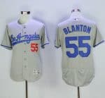 Dodgers #55 Joe Blanton Grey Flexbase Authentic Collection Road Stitched Jersey