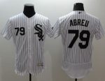 White Sox #79 Jose Abreu White(Black Strip) Flexbase Authentic Collection Stitched Jersey