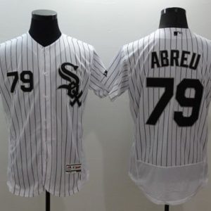 White Sox #79 Jose Abreu White(Black Strip) Flexbase Authentic Collection Stitched Jersey