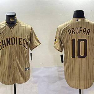 San Diego Padres #10 Jurickson Profar Tan Cool Base Stitched Jersey