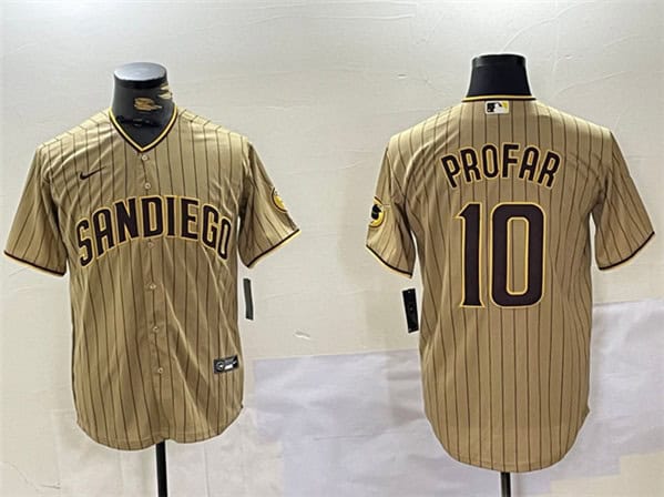 San Diego Padres #10 Jurickson Profar Tan Cool Base Stitched Jersey