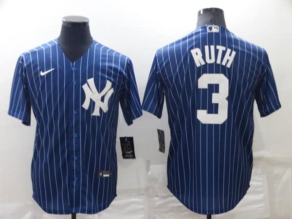 New York Yankees #3 Babe Ruth Navy Cool Base Stitched Jersey