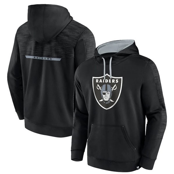 Las Vegas Raiders Black Defender Evo Pullover Hoodie