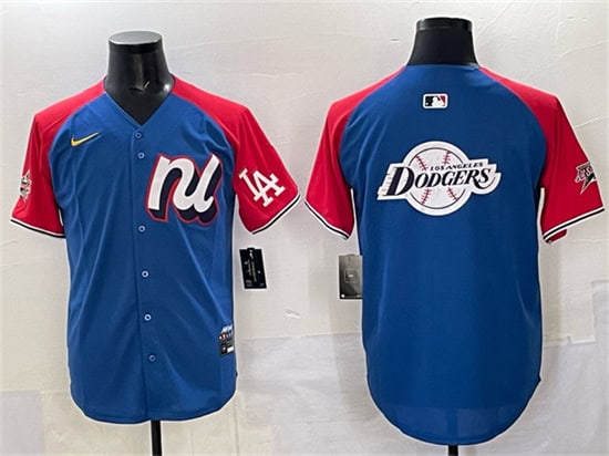 National League Los Angeles Dodgers Team Big Logo Blue Red Alternate 2025 All-Star Edition Limited Stitched Jersey