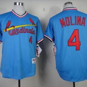 Cardinals #4 Yadier Molina Blue 1982 Turn Back The Clock Stitched Jersey