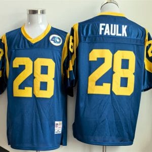 Los Angeles Rams #28 Marshall Faulk Royal Throwback Football Stitched Jersey