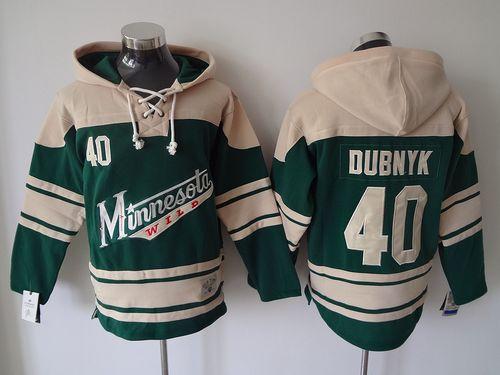 Wild #40 Devan Dubnyk Green Sawyer Hooded Sweatshirt Stitched Jersey