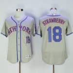 Mets #18 Darryl Strawberry Grey Flexbase Authentic Collection Stitched Jersey