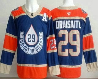 Edmonton Oilers #29 Leon Draisaitl Blue Heritage Classic Authentic Jersey