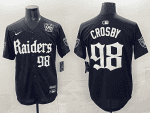 Las Vegas Raiders #98 Maxx Crosby Black 'Gothic Sin City Shadows Edition' With 65th Anniversary Patch Vapor Limited Stitched Jersey