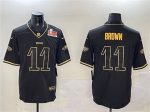 Philadelphia Eagles #11 A. J. Brown Black Gold 2025 Super Bowl LIX Patch Salute To Service Vapor Untouchable Limited Stitched Jersey