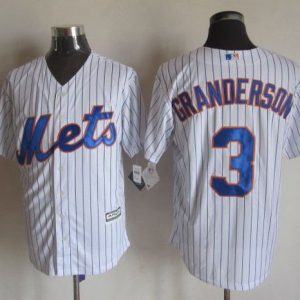 Mets #3 Curtis Granderson White(Blue Strip) New Cool Base Stitched Jersey