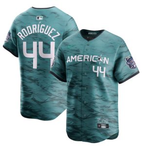 Seattle Mariners #44 Julio Rodriguez Teal 2023 All-Star Cool Base With Patch Stitched Jersey