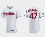 Cleveland Guardians #47 Cal Quantrill White Flex Base Stitched Jersey
