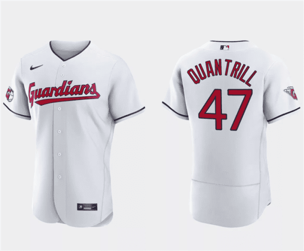 Cleveland Guardians #47 Cal Quantrill White Flex Base Stitched Jersey