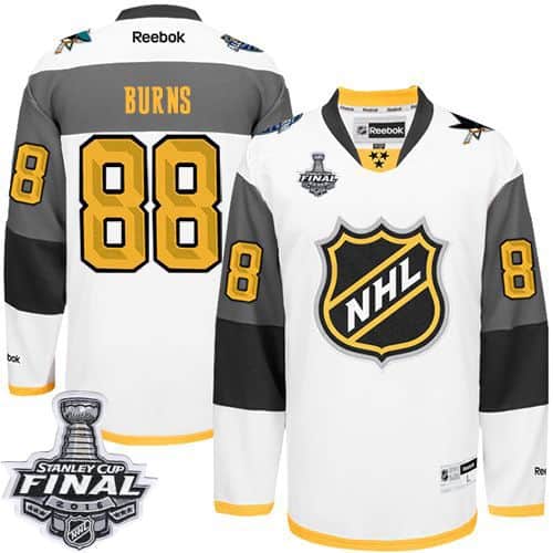 Sharks #88 Brent Burns White 2016 All Star Stanley Cup Final Patch Stitched Jersey