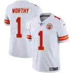 Kansas City Chiefs #1 Xavier Worthy White Vapor Untouchable Limited Stitched Jersey