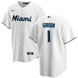 Miami Marlins #1 Nick Gordon White Cool Base Stitched Jersey