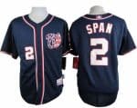Nationals #2 Denard Span Navy Blue Cool Base Stitched Jersey