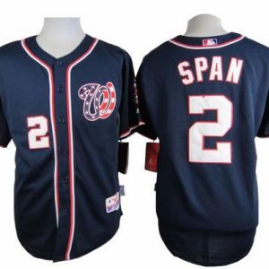 Nationals #2 Denard Span Navy Blue Cool Base Stitched Jersey