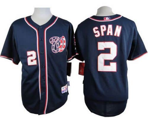 Nationals #2 Denard Span Navy Blue Cool Base Stitched Jersey