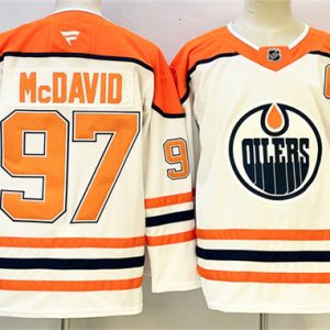 Edmonton Oilers #97 Connor McDavid White Orange 2024-25 With C Patch Heritage Classic Primegreen Stitched Jersey