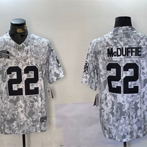 Kansas City Chiefs #22 Trent McDuffie 2024 F.U.S.E. Arctic Camo Salute To Service Limited Stitched Jersey