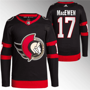 Ottawa Senators #17 Zack MacEwen Black Premier Breakaway Stitched Jersey